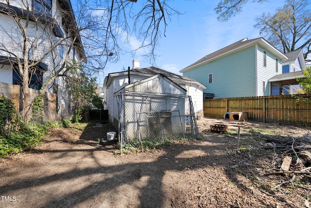 exterior space with a storage unit