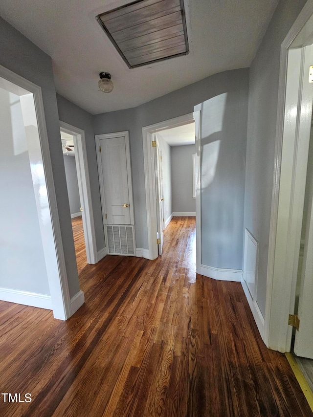 910 Marshall St, Roanoke Rapids, NC 27870 - corridor with dark hardwood / wood-style floors
