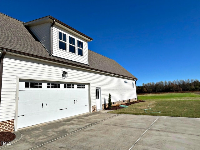 view of property exterior featuring a yard