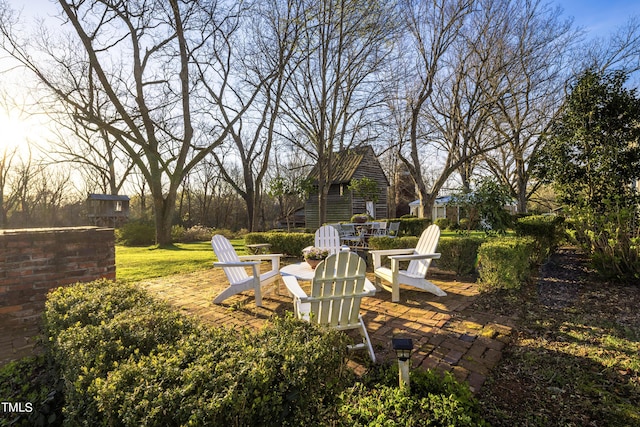 6720 Mebane Oaks Rd, Mebane, NC 27302 - view of yard featuring an outdoor fire pit and a patio area