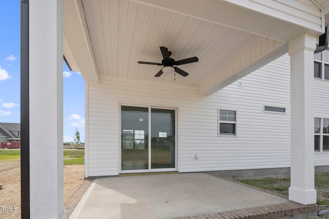 view of patio / terrace with ceiling fan