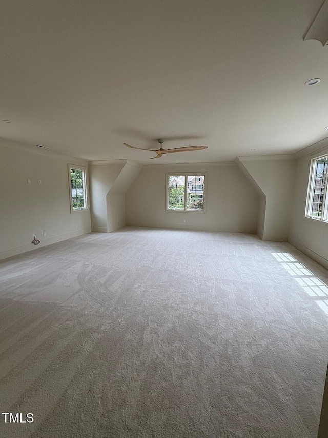 2227 Wheeler Rd, Raleigh, NC 27607 - bonus room with carpet floors, a ceiling fan, and baseboards