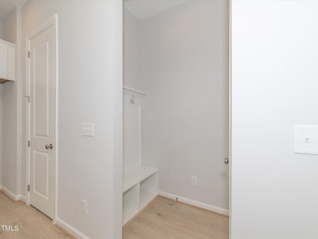 mudroom featuring light hardwood / wood-style floors