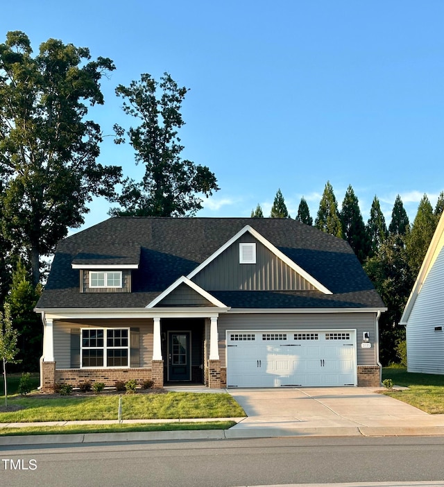 craftsman-style house with a garage