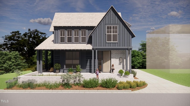 view of modern inspired farmhouse