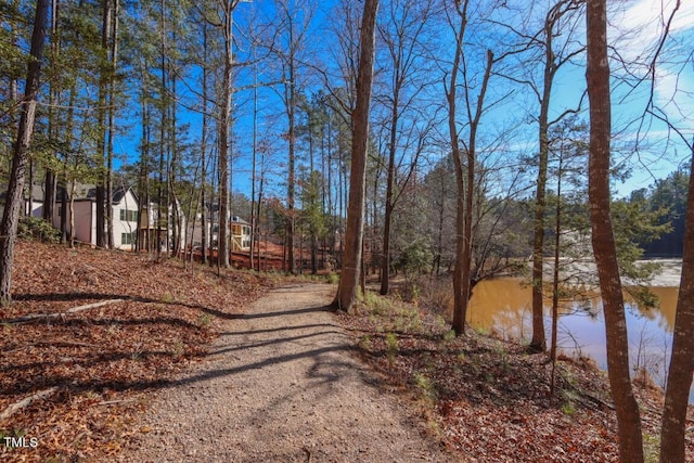 view of street featuring a water view