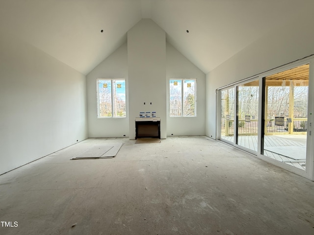 bonus room featuring high vaulted ceiling