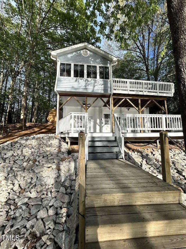 dock area with a wooden deck