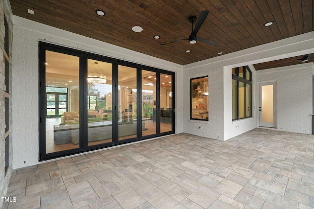 view of patio / terrace with ceiling fan