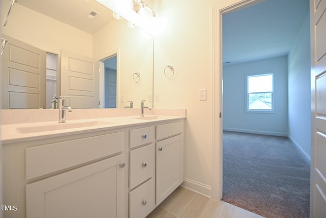 bathroom featuring vanity and tile patterned floors