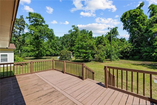 deck with a lawn