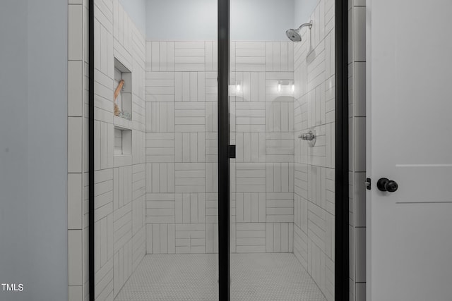 bathroom featuring walk in shower