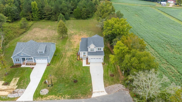 aerial view with a rural view