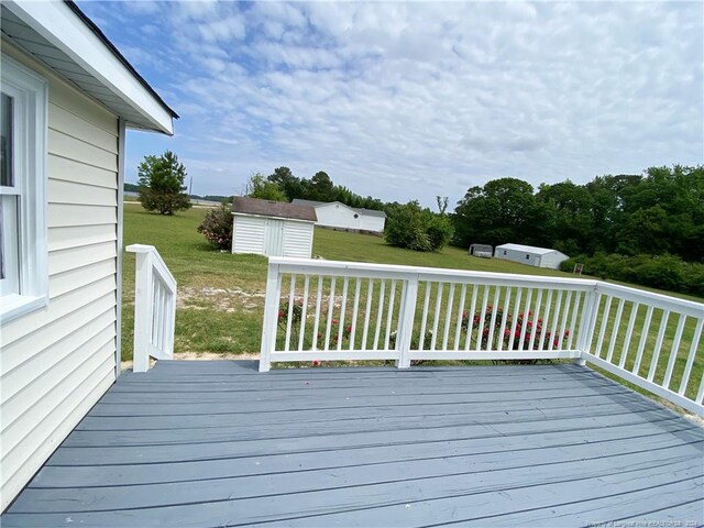 deck with a storage unit