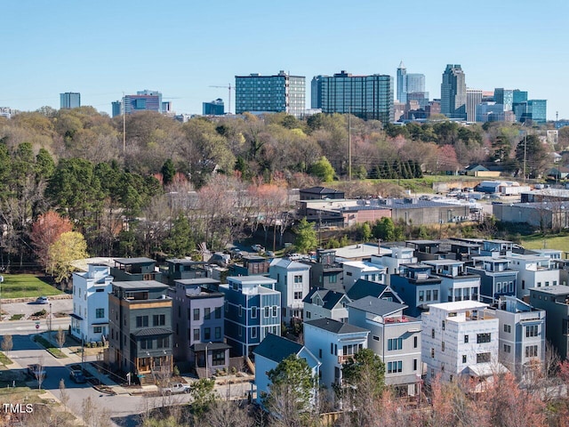 aerial view featuring a city view