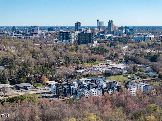 aerial view with a city view