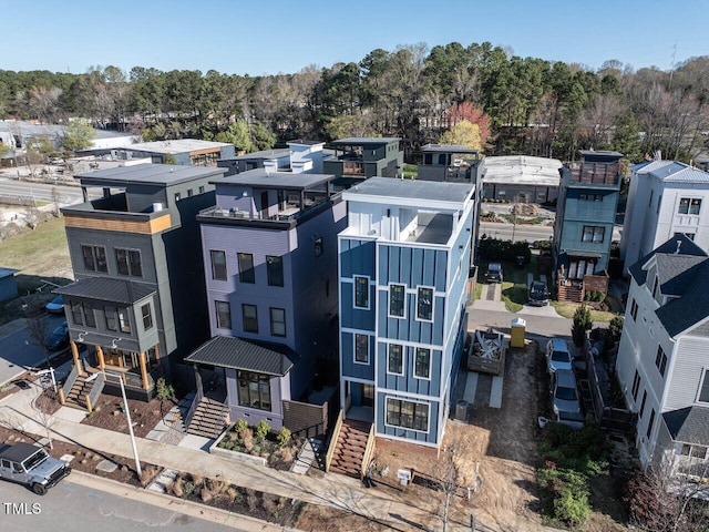drone / aerial view with a residential view