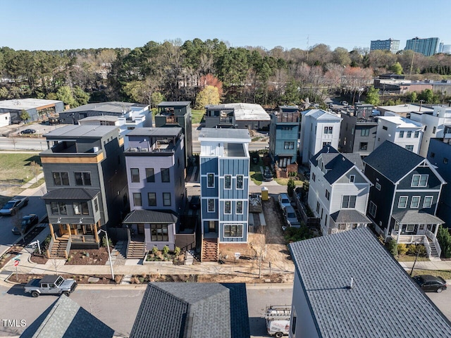 aerial view with a residential view