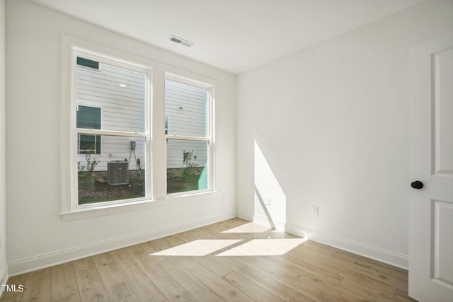 empty room featuring light wood-type flooring