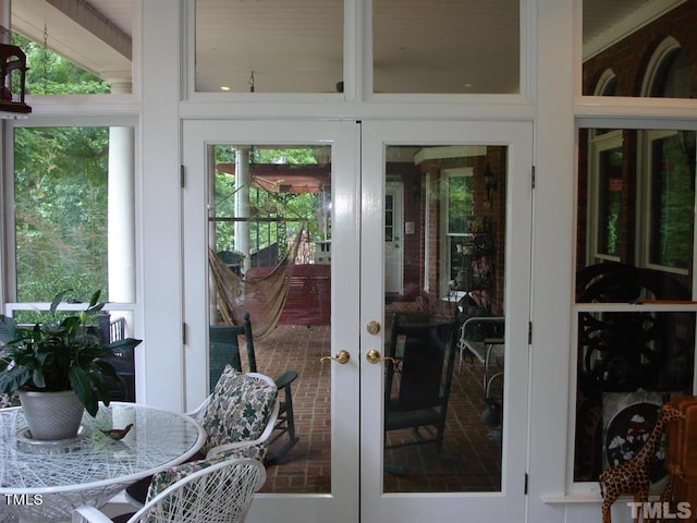 exterior space featuring french doors