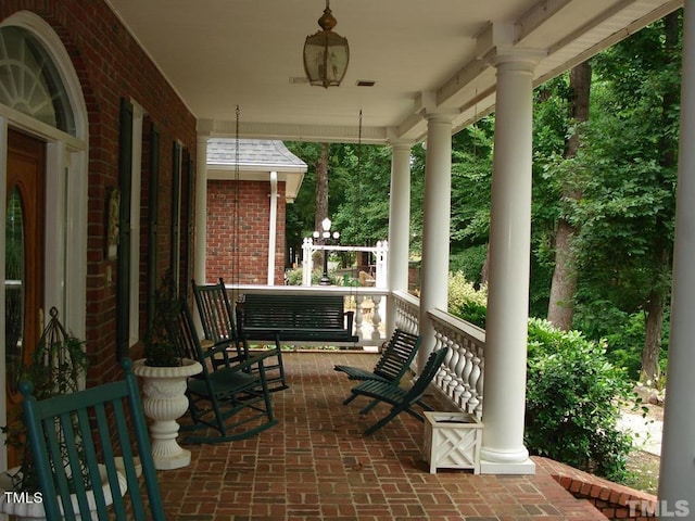 view of patio with a porch