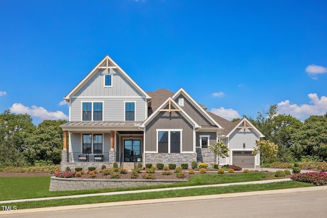 craftsman-style house featuring covered porch