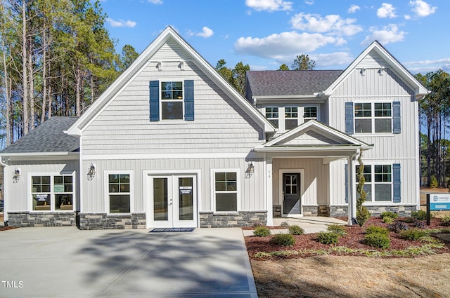 view of front facade with french doors