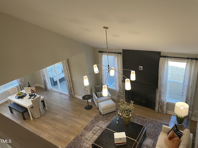 living room featuring hardwood / wood-style flooring