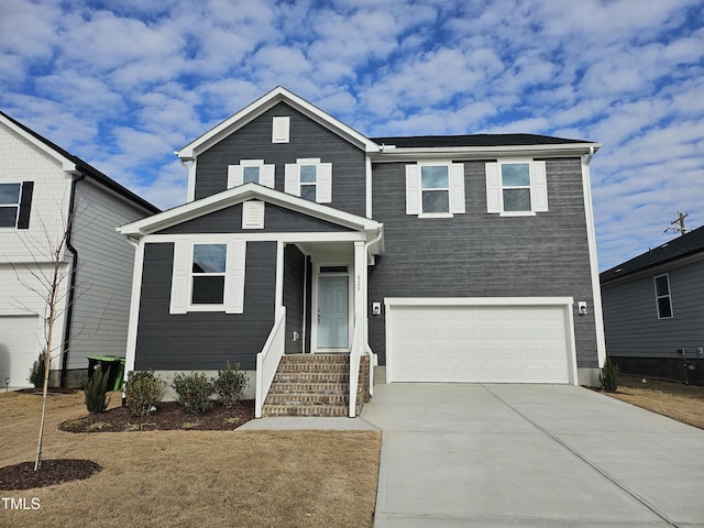 view of front facade featuring a garage