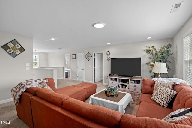 view of carpeted living room