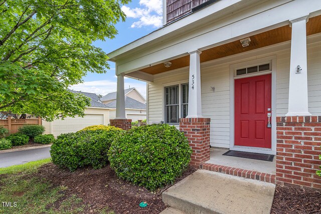 property entrance with a porch