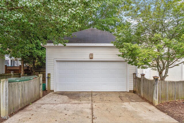 view of garage