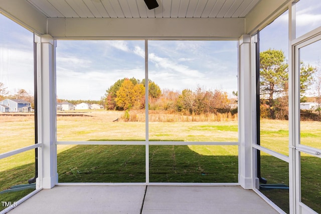 view of unfurnished sunroom