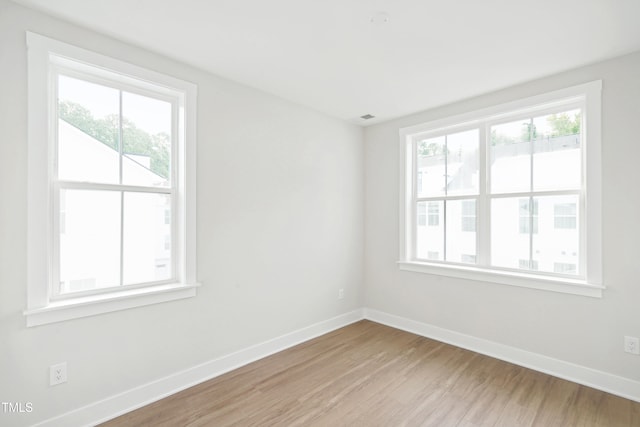 empty room featuring light hardwood / wood-style flooring and plenty of natural light