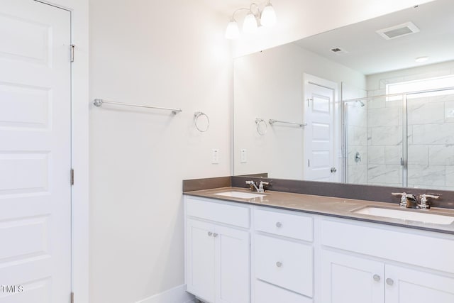 592 Barbour Farm Ln, Four Oaks, NC 27524 - full bath featuring double vanity and a shower stall