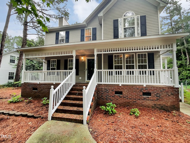 view of front of property with covered porch