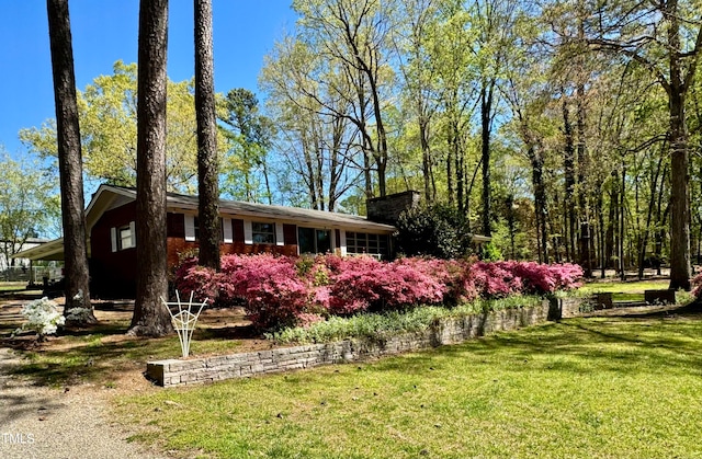 exterior space with a lawn