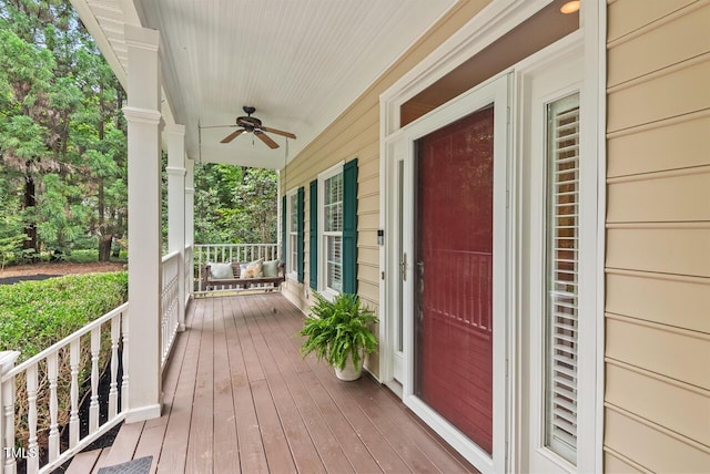 7811 Still Crossing Rd, Chapel Hill, NC 27516 - wooden porch with ceiling fan