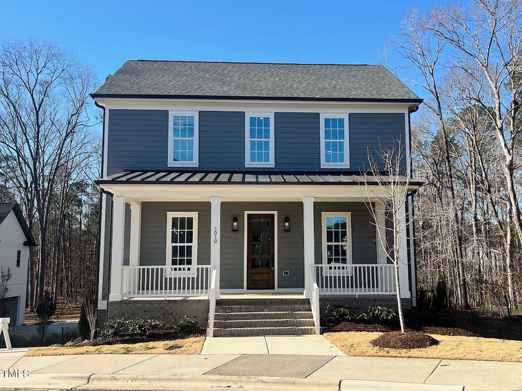 view of front of property featuring a porch