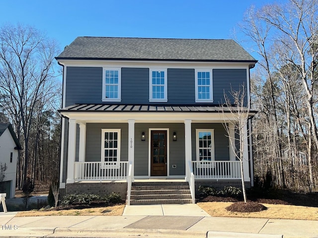 view of front of property featuring a porch