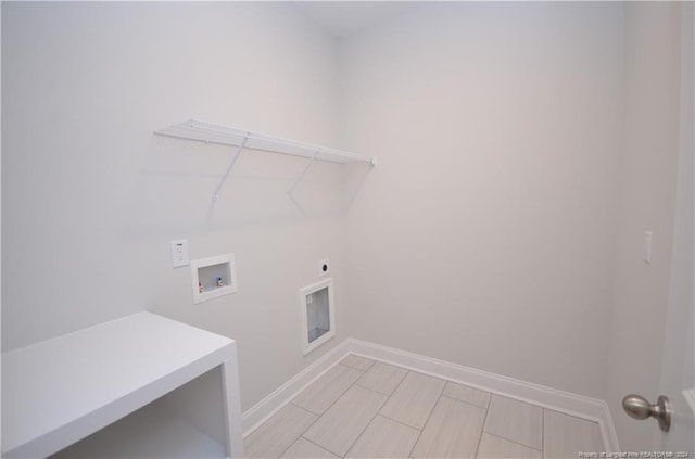 laundry room with hookup for an electric dryer and washer hookup