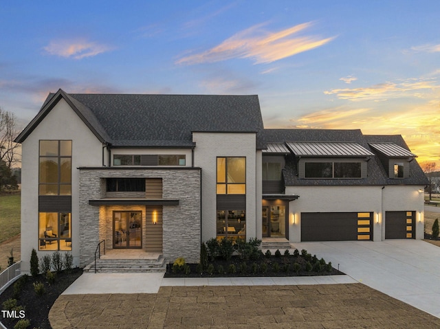 view of front facade with a garage