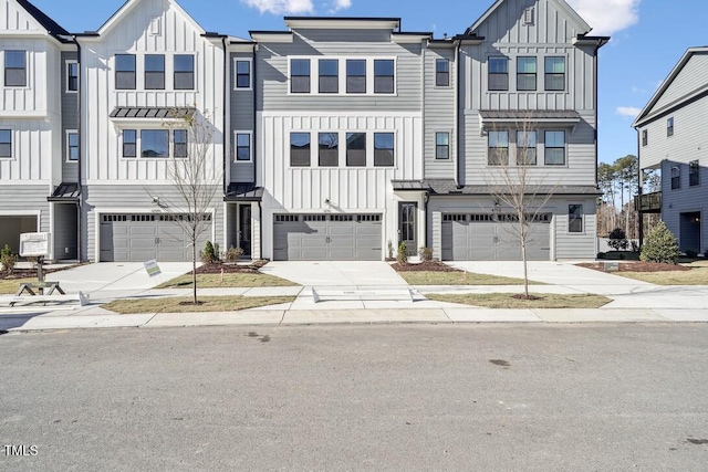 view of property with a garage