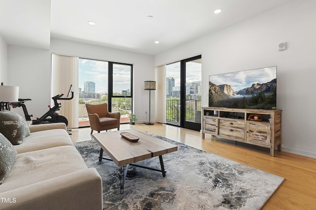 living room featuring hardwood / wood-style flooring