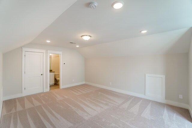 2023 Seneca Dr Lot 32, Raleigh, NC 27604 - bonus room with lofted ceiling and light colored carpet