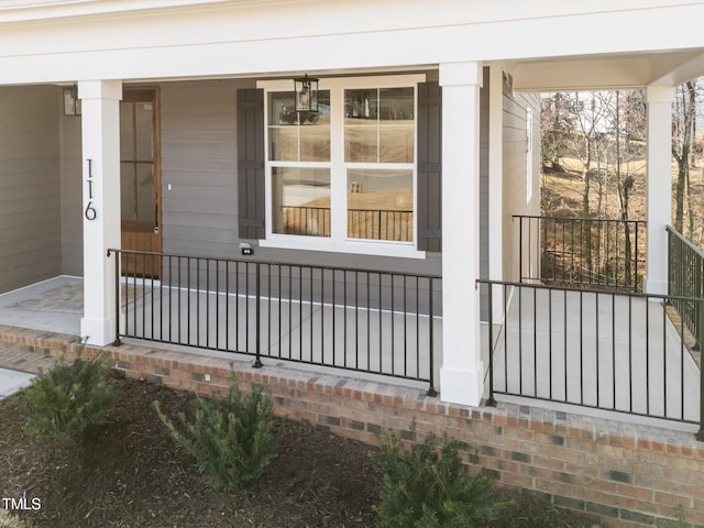 property entrance with a porch