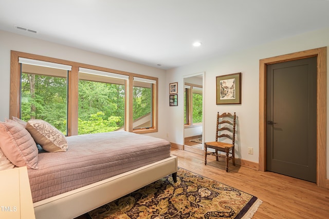 bedroom featuring light hardwood / wood-style flooring