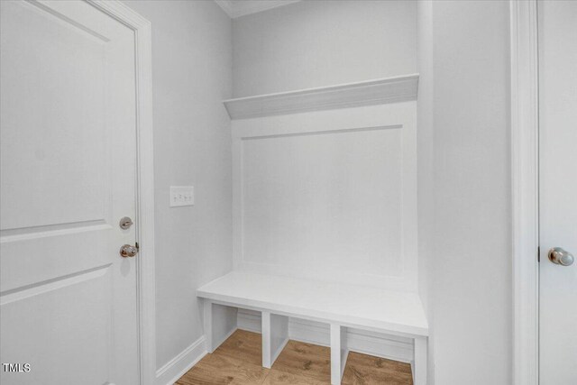 mudroom featuring light hardwood / wood-style floors