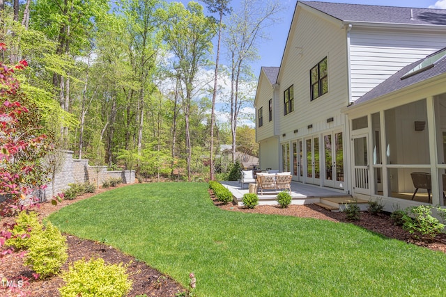 view of yard with a patio area