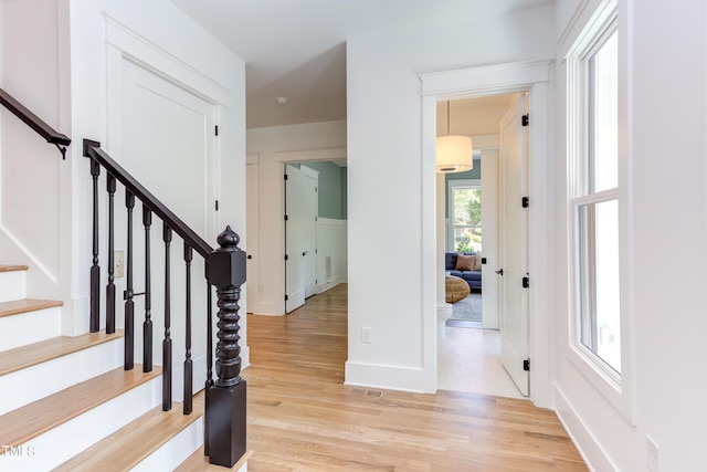 foyer featuring light hardwood / wood-style floors